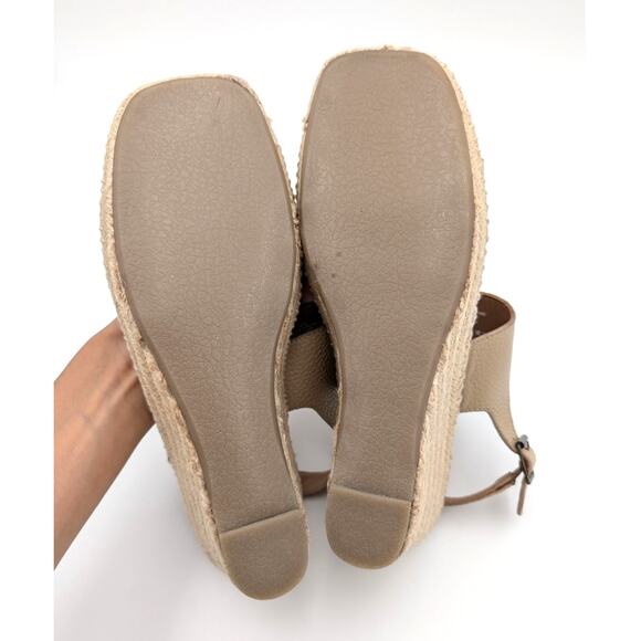 SoftWalk Hartley Espadrille Wedge Sandal Women's Leather Beige Size US9M EU40 - Picture 8 of 12